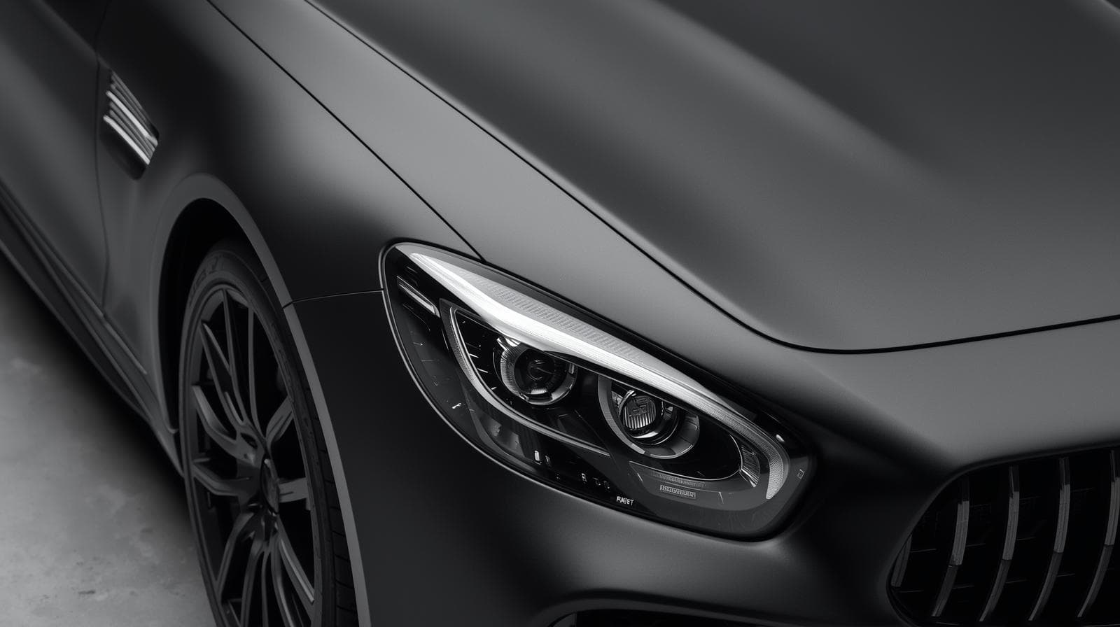 Close-up detail of matte vinyl wrap showing smooth non-reflective textured surface